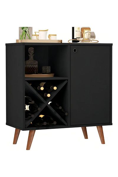 JB Moviecs Sideboard Buffet Cabinet with Drawer for Living Room and Home, Black