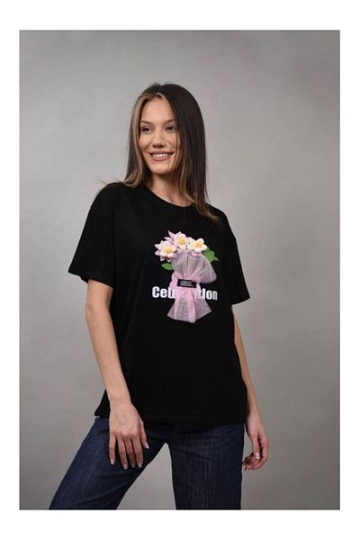 Cocco Rossa T-shirt Flowers Celebration Zephyr Black L-xl