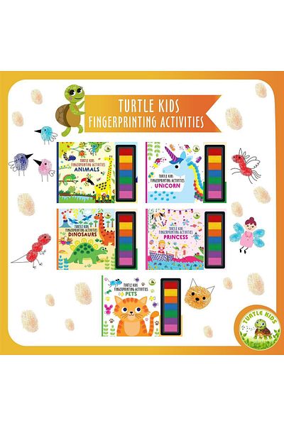 TURTLEKİDS Turtle Kids Series of 5 - Comfortable Fingerprinting Activities