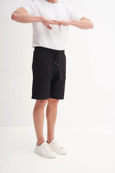 Cazador Πλεκτό μαύρο ανδρικό σορτς 6073