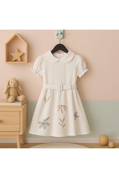 Veni Baby Girl's Linen Dress