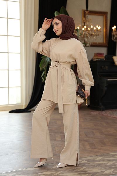 LOCCO Women's Belt Buckle Suit Mink