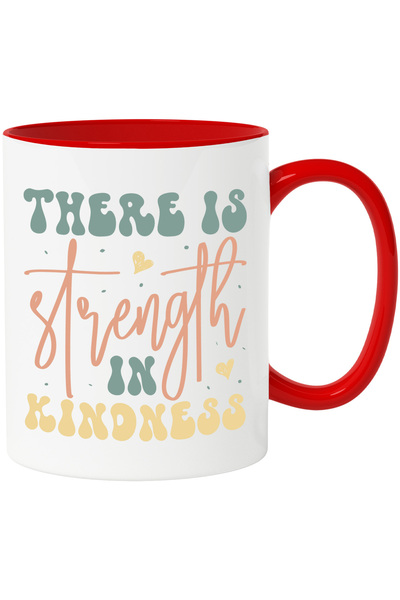 StoryGift Romania Cana Cu Inimioare Si Textul "exista Putere In Bunatate" Cu Maner Rosu, Cu Maner Rosu ,stg