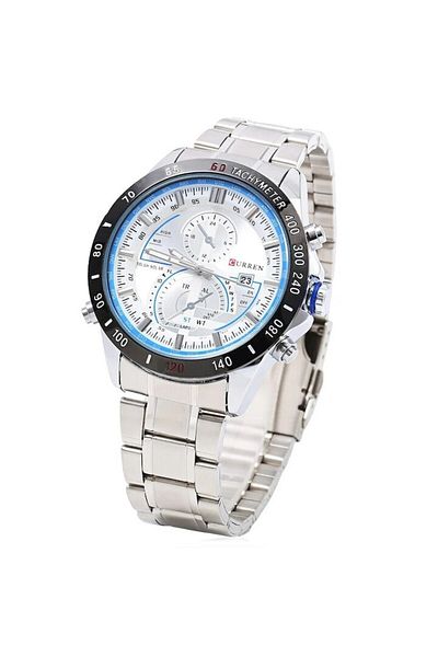 Curren Men's Watch C324, Metal Strap, White Dial