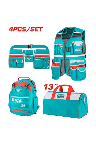 TOTAL 4pcs/set Canvas Bag, Worker's Jacket and Carpenter's Pocket Set