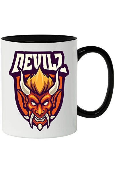 StoryGift Romania Cana Cu Mesaj Devilz, Emblema, Diavol, Demon, Coarne, Colti, Multicolor 330 Ml, , Cu ,stg