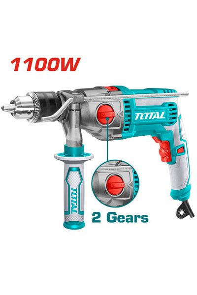 TOTAL 1100W 16mm vibrating drill with chrome head