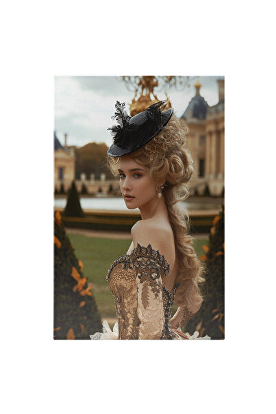 StoryGift Romania Tablou Canvas: Doamnă De Curte Îmbrăcată Elegant Cu Pălărie...