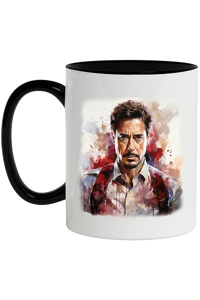 StoryGift Romania Mug With Tony Stark, Superhero, Iron Man, Marvel, Avengers, Multicolor 330 ml, With