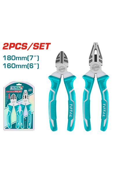 TOTAL 2pcs/set Rubber Hand Pliers Set