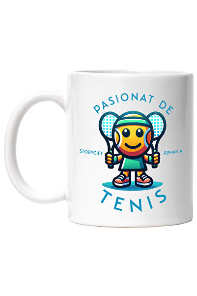 StoryGift Romania Cana Minge De Tenis Zambitoare Pasionat De Tenis, 330ml, Ce...