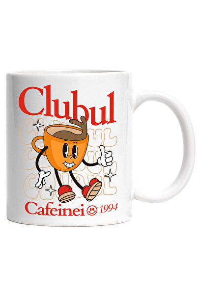 StoryGift Romania Cana Clubul Cafeinei Ceasca De Cafea Fericita , 330ml, Cera...