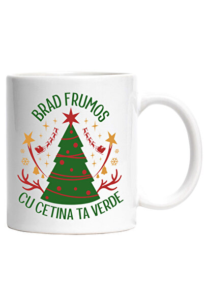 StoryGift Romania Cana Brad Frumos Cu Cetina Ta Tot Verde Craciun, 330ml, Cer...
