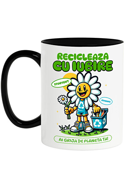 StoryGift Romania Cana Cu Floare Margareta Reciclare Sticle Goale Text Recicl...