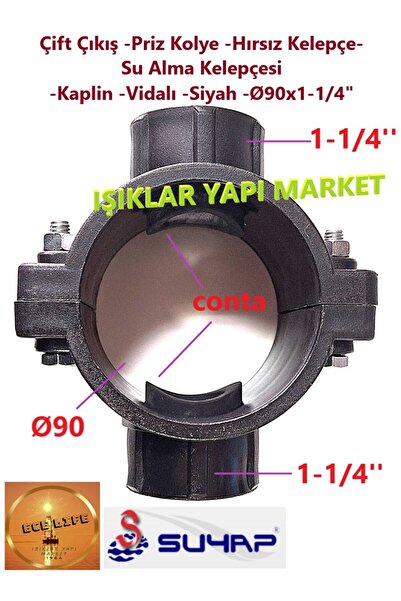 ece life Çift Çıkış -Priz Kolye -Hırsız Kelepçe-Su Alma Kelepçesi -Kaplin -Vi...