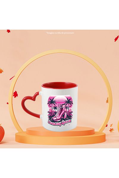 StoryGift Romania Mug with the message "Dancing queen", illustration, retro style, old, dancing queen,, With ,STG