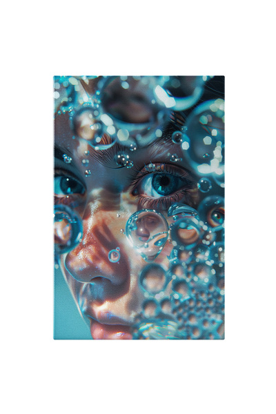 StoryGift Romania Tablou Canvas Bule De Apă Ce Reflectă Frumusețea Feminină -...
