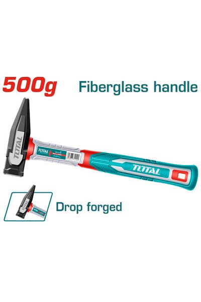 TOTAL 500g rubber handle hammer
