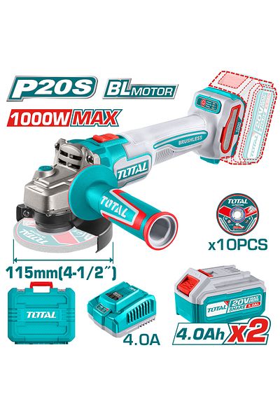 TOTAL 20v 4-1/2" Battery Rocket Plastic Case with Extra Battery and Charger