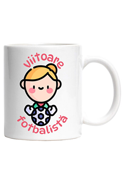 StoryGift Romania Cana Fata Si Minge Footb4all Viitoare Fotbalista, 330ml, Ce...