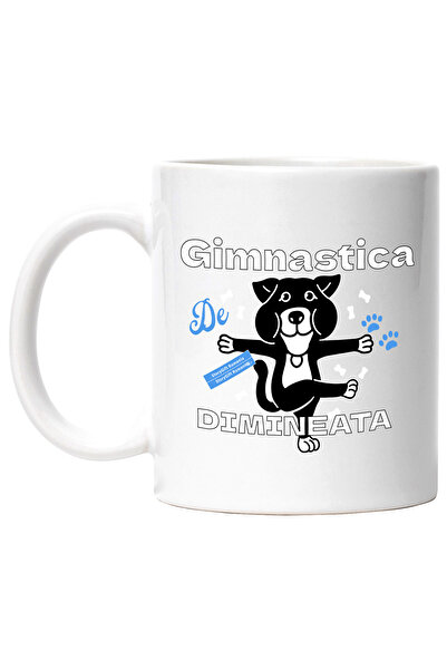 StoryGift Romania Cana Gimnastica De Dimineata Caine Animal Haios, 330ml, Cer...