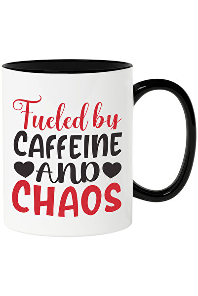StoryGift Romania Cana Cu Inimioare Si Textul "alimentat Cu Cafeina Si Haos" ...