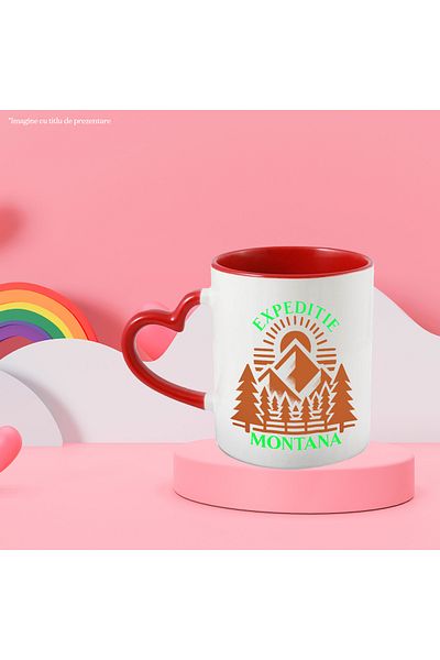 StoryGift Romania Cana Expeditie Montana Natura Munte Camping Aventura, 330ml, Ceramica Cu Maner I, Cu ,stg