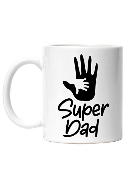 StoryGift Romania Cana Pentru Un Tata Apreciat De Copiii Sai Cu Textul "super Dad" Cu Maner Alb, Cu Man,stg