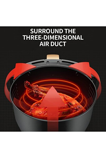 MACVI Friteuza cu Aer Cald Macvi®, Air Fryer, Filtru de Aer Integrat, 6 Programe, Putere 2400W, 6L