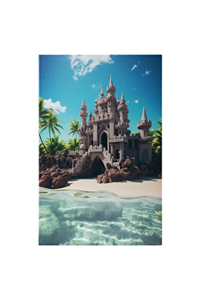 StoryGift Romania Tablou Canvas: Castel Castel Mare Din Nisip Cu Vedere La Oc...