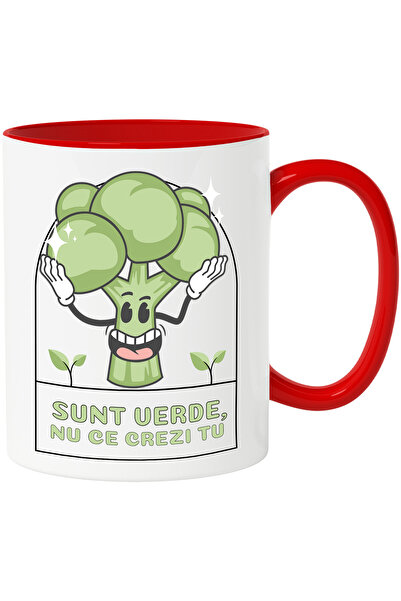 StoryGift Romania Cana Broccoli Sunt Verde, Nu Ce Crezi Tu , 330ml, Ceramic C...