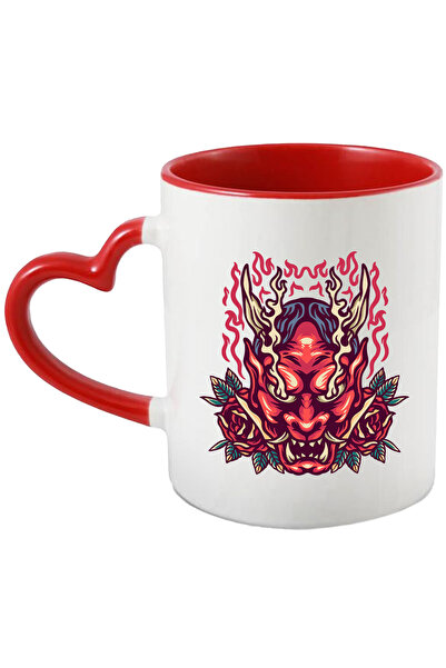 StoryGift Romania Cana Cu Monstru, Masca Oni, Flacari, Trandafiri, Frunze, Mu...
