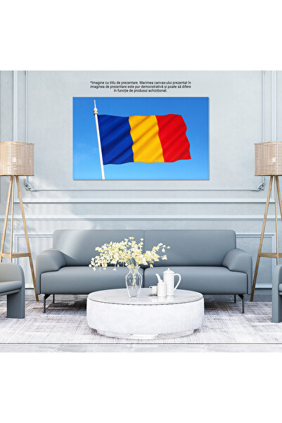 StoryGift Romania Tablou Canvas - Drapelul Romaniei Fluturand Mandru: Simbol National