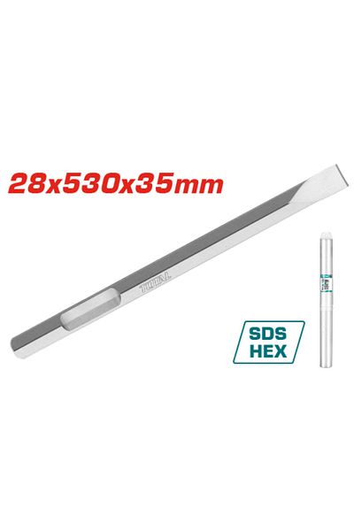 TOTAL 28x520x35mm Hex Wide Demolition Chisel