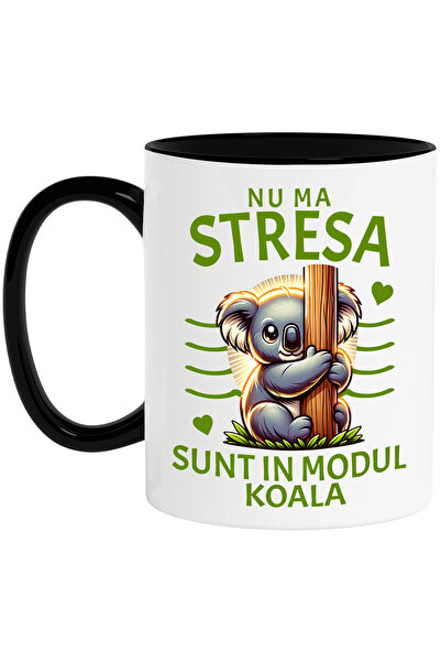 StoryGift Romania Mug With Shy Koala Bear Hiding Behind Tree Trunk Text Don't...