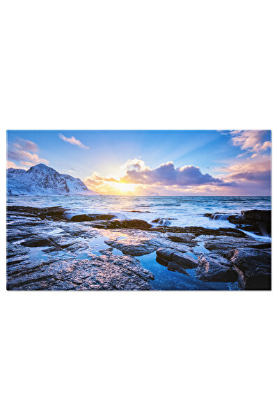 StoryGift Romania Tablou Canvas - Iarna Pe Coasta Lofoten, Norvegia: Munte, F...