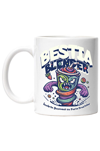 StoryGift Romania Cana Bestia Blender Invarte Dusmanii , 330ml, Ceramic Cu Ma...