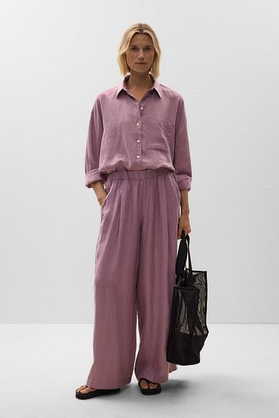 Oysho 100% linen relaxed shirt