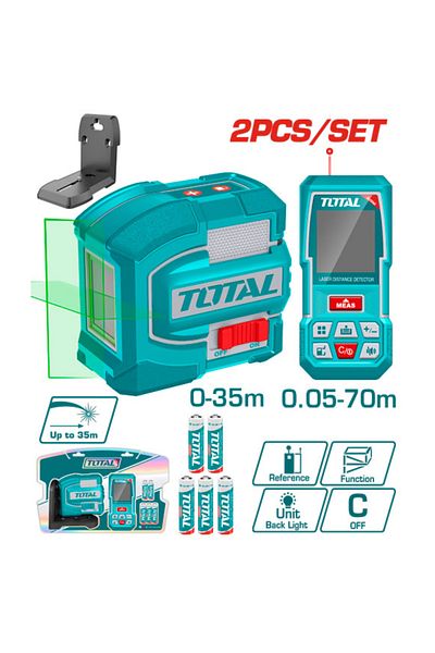 TOTAL Laser Level Set with Laser Meter 2pcs/set