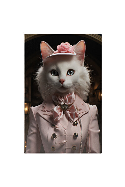 StoryGift Romania Tablou Canvas: Pisica Alba Cu Ochi Albastri In Ipostaza Uma...