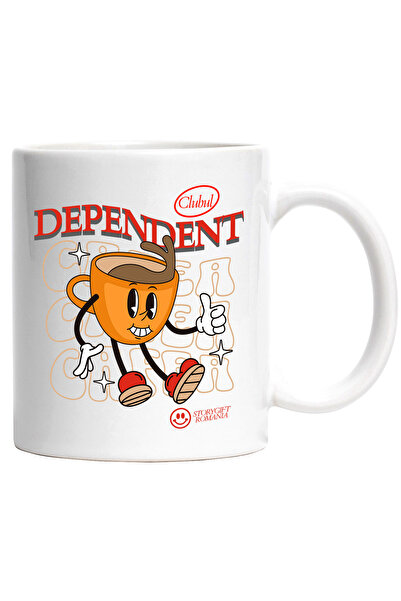 StoryGift Romania Cana Ceasca De Cafea Fericita Dependent De Cafea, 330ml, Ce...