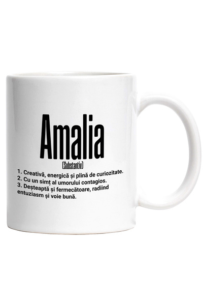 StoryGift Romania Cana Cu Numele Amalia, Si Mesaj Motivational, Creativa, Desteapta, Curioasa, Amu, Cu ,stg