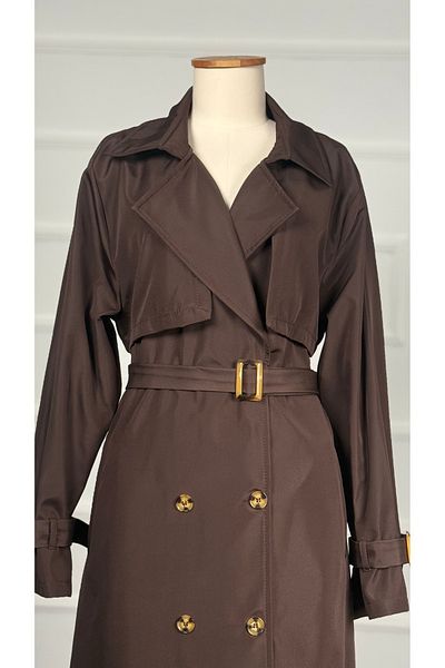 RACE FASHİON Buckle Women's Trench Coat Rc3056