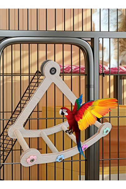 KidLe Bird Swing Toys Parrot Cage Toys Educational Rotating Boring Play Ladder Bird Supplies