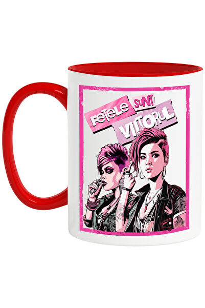 StoryGift Romania Cana Text Motivational Fetele Sunt Viitorul, 330ml, Ceramic...