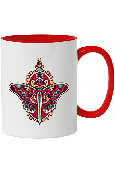 StoryGift Romania Cana Cu Rama, Pumnal Decorativ, Ochi, Aripi, Fluture, Retro...