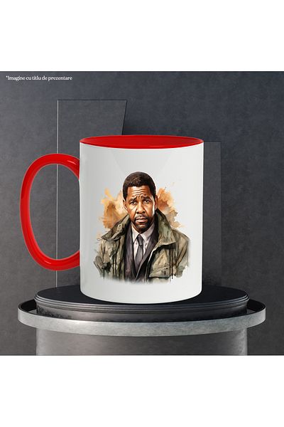StoryGift Romania Mug With Idris Elba, Actor, Celebrity, Film, Hollywood, Multicolor 330 ml, Wax, With