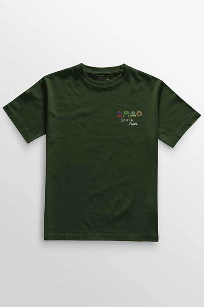 Kretas Μπλουζάκι Unisex Χακί Ταινία South Park Kenny Cartman Kyle Stan Τηλεοπτική Ταινία Μίνιμαλ μπλουζάκι με στάμπα μπροστά