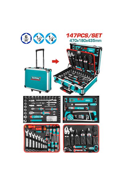 TOTAL 147pcs/set Trolley Tool Bag