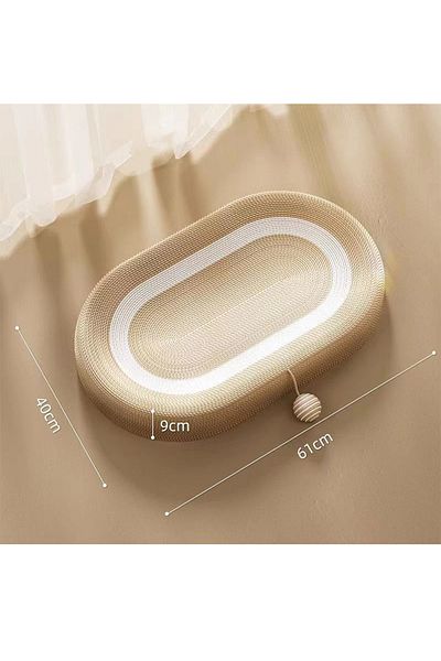 KidLe Oval Cat Scratcher Cardboard Cat Bed Cat Claw Nest Grinding Claws